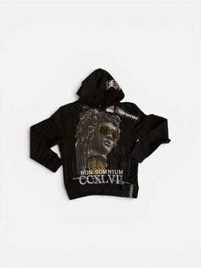 Dreamland Graphic Hoodie with Sculpted Portrait Print